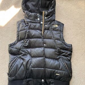 The North Face Black 550 Puffer Vest with Hood